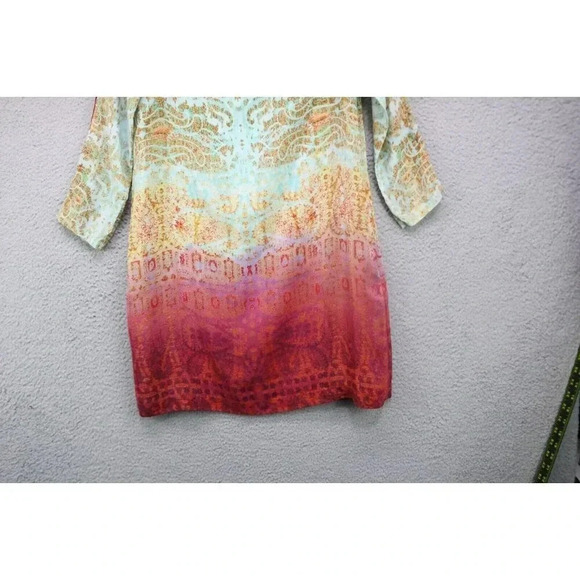 Maeve 100% Silk Ombre Shift Long Split Sleeve Dress-Small-Pockets-Lined - Picture 3 of 11